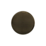 Infinity Drain - 5'' Round RWDB 5 Complete Kit with Wedge Wire Pattern Decorative Plate in Satin Bronze with Stainless Steel Bonded Flange Drain Body, 2'' No Hub Outlet - Satin Bronze