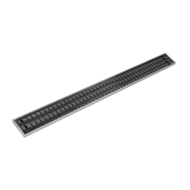 Infinity Drain - 96'' S-PVC Series Complete Kit with 4'' Wedge Wire Grate in Matte Black - Matte Black