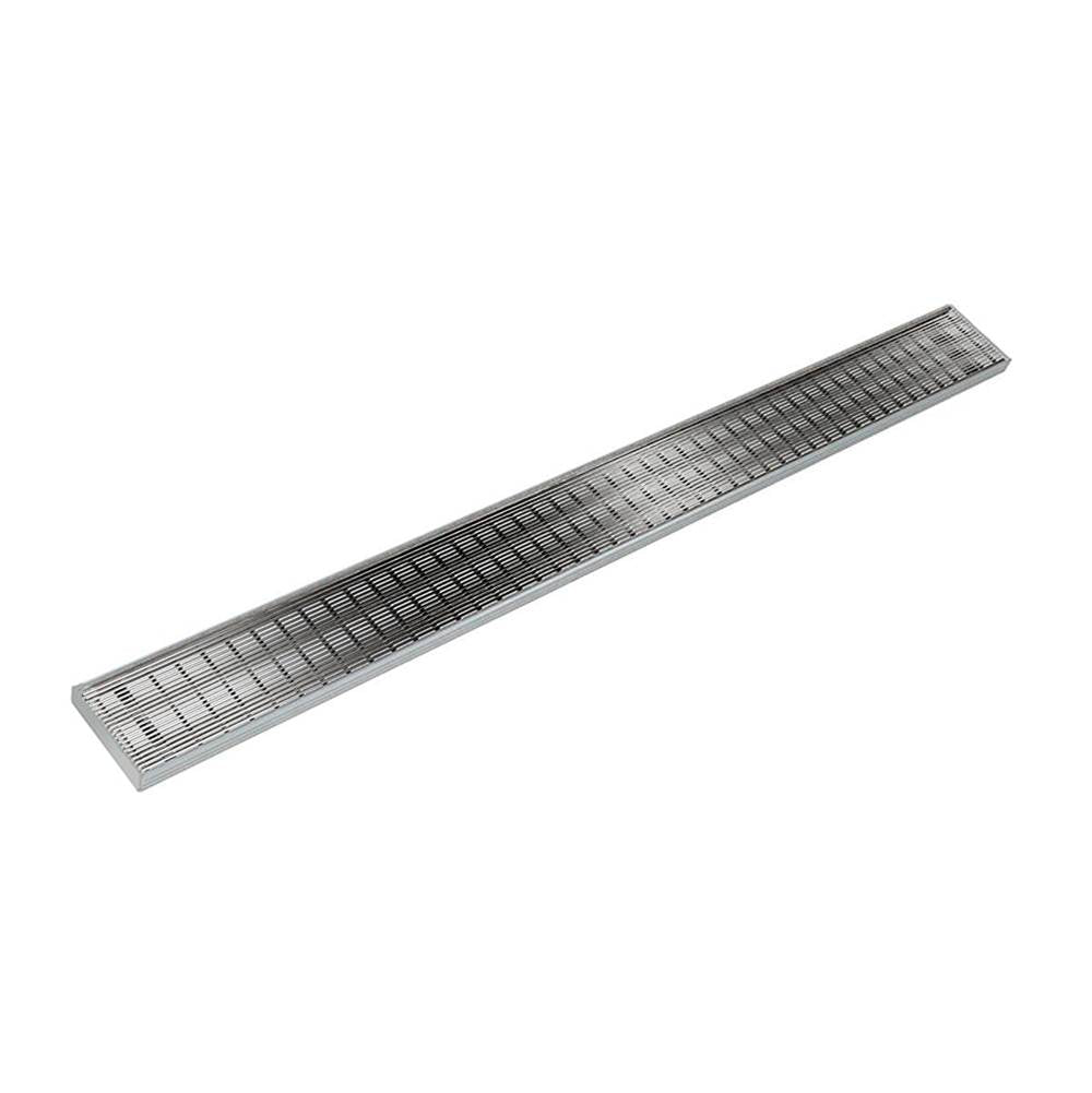 Infinity Drain - 48'' S-PVC Series Complete Kit with 4'' Wedge Wire Grate in Polished Stainless - Polished Stainless