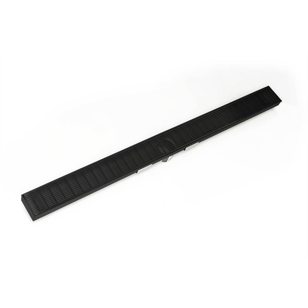 Infinity Drain - 72'' S-Stainless Steel Series Complete Kit with 2 1/2'' Wedge Wire Grate in Matte Black - Matte Black