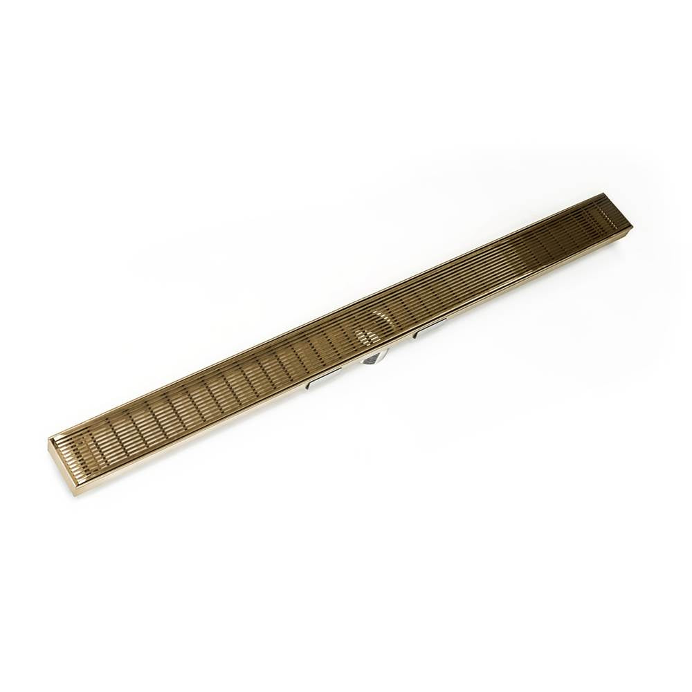 Infinity Drain - 72'' S-Stainless Steel Series Complete Kit with 2 1/2'' Wedge Wire Grate in Satin Bronze - Satin Bronze