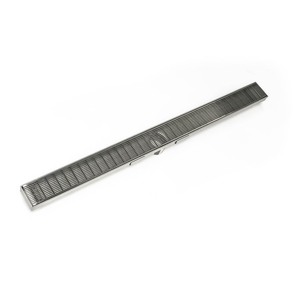 Infinity Drain - 36'' S-Stainless Steel Series Complete Kit with 2 1/2'' Wedge Wire Grate in Satin Stainless - Satin Stainless