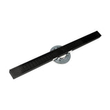 Infinity Drain - 72'' S-Stainless Steel Series High Flow Complete Kit with 2 1/2'' Wedge Wire Grate in Matte Black with Cast Iron Drain Body, 3'' No Hub Outlet - Matte Black