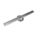 Infinity Drain - 72'' S-Stainless Steel Series High Flow Complete Kit with 2 1/2'' Wedge Wire Grate in Polished Stainless with Cast Iron Drain Body, 3'' No Hub Outlet - Polished Stainless