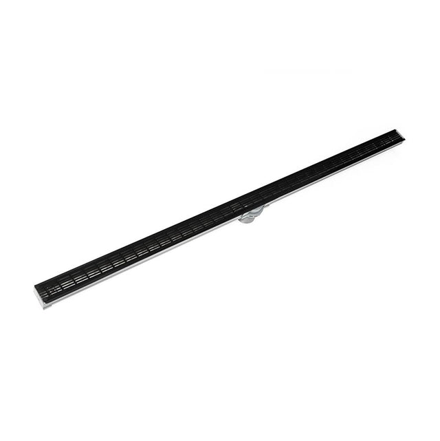 Infinity Drain - 72'' S-PVC Series Low Profile Complete Kit with 1 1/2'' Wedge Wire Grate in Matte Black - Matte Black