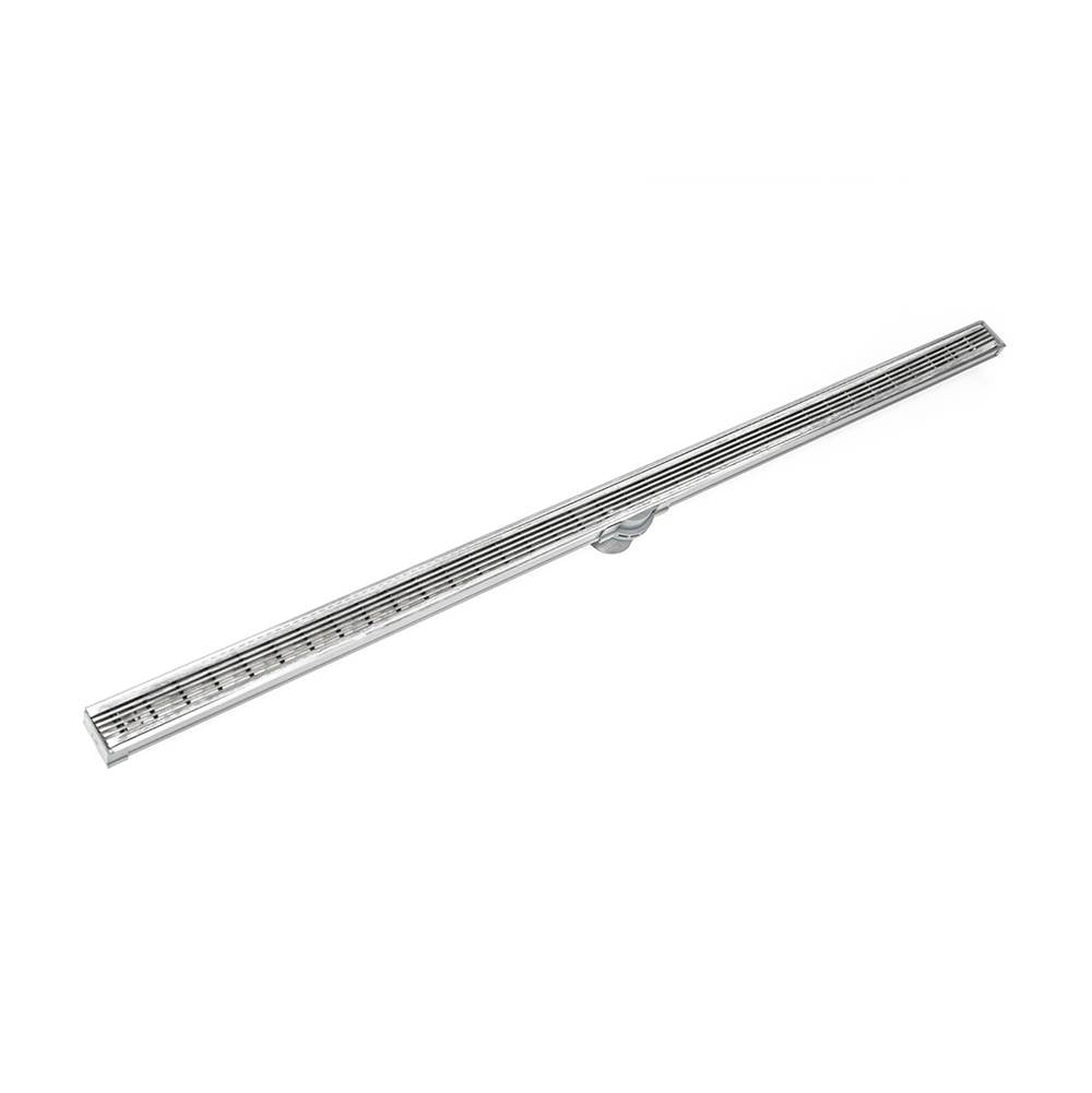 Infinity Drain - 72'' S-PVC Series Low Profile Complete Kit with 1 1/2'' Wedge Wire Grate in Polished Stainless - Polished Stainless