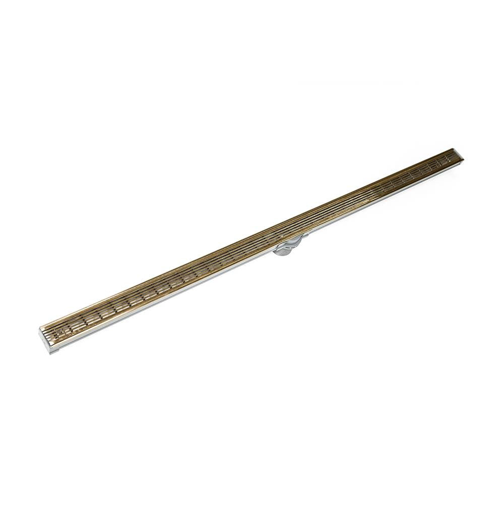 Infinity Drain - 60'' S-PVC Series Low Profile Complete Kit with 1 1/2'' Wedge Wire Grate in Satin Bronze - Satin Bronze