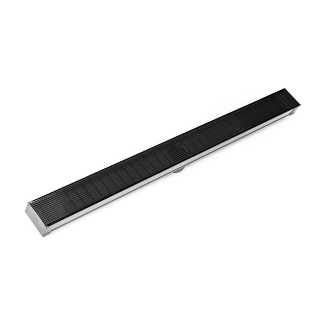 Infinity Drain - 72'' S-PVC Series Low Profile Complete Kit with 2 1/2'' Wedge Wire Grate in Matte Black - Matte Black