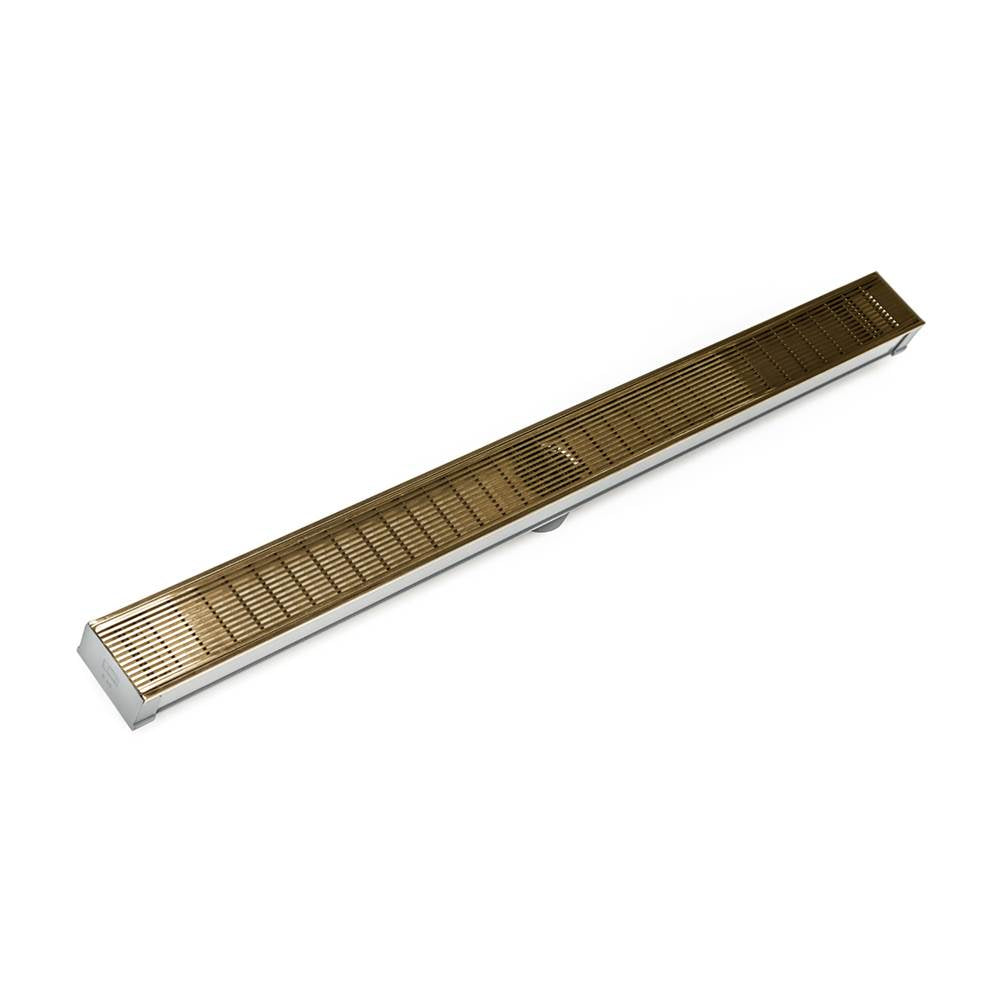 Infinity Drain - 36'' S-PVC Series Low Profile Complete Kit with 2 1/2'' Wedge Wire Grate in Satin Bronze - Satin Bronze