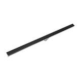Infinity Drain - 72'' S-PVC Series Low Profile Complete Kit with 1 1/2'' Perforated Offset Slot Grate in Matte Black - Matte Black