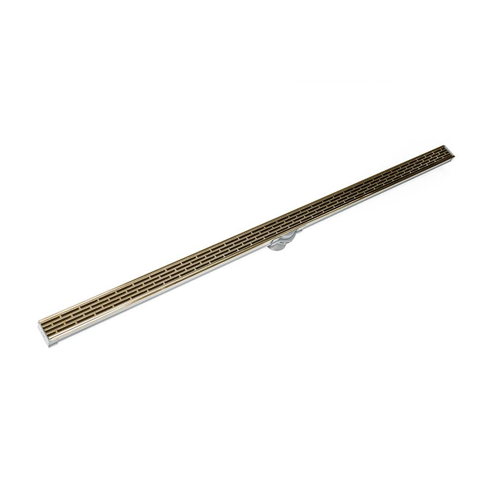 Infinity Drain - 72'' S-PVC Series Low Profile Complete Kit with 1 1/2'' Perforated Offset Slot Grate in Satin Bronze - Satin Bronze