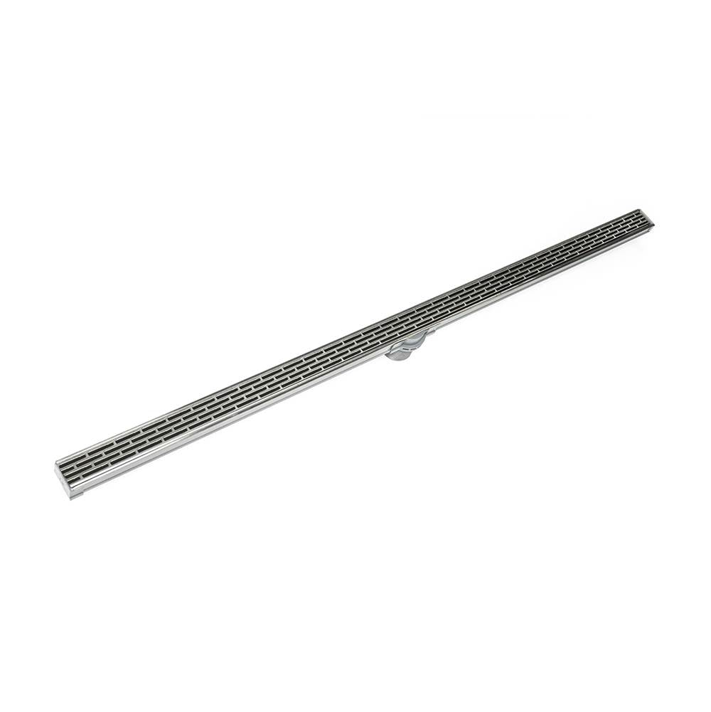 Infinity Drain - 72'' S-PVC Series Low Profile Complete Kit with 1 1/2'' Perforated Offset Slot Grate in Satin Stainless - Satin Stainless