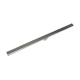 Infinity Drain - 72'' S-PVC Series Low Profile Complete Kit with 1 1/2'' Perforated Offset Slot Grate in Satin Stainless - Satin Stainless