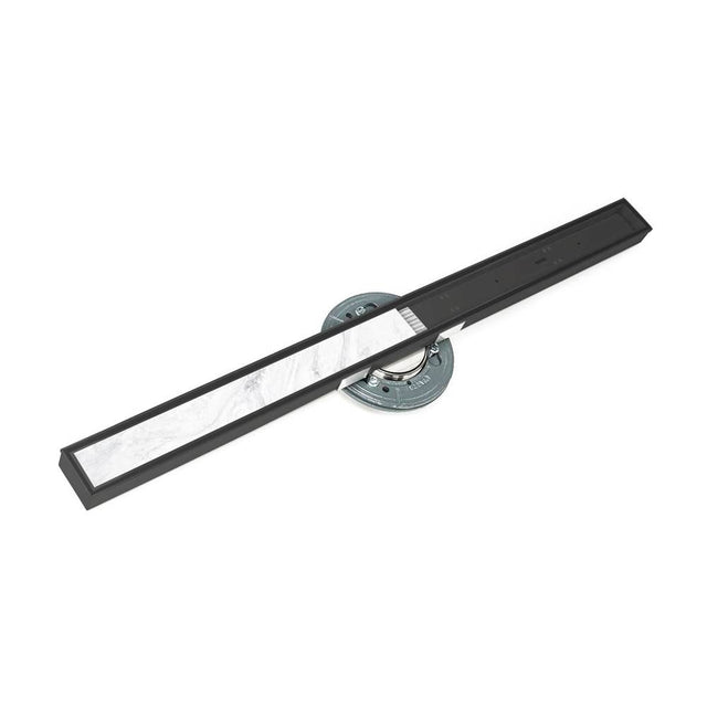 Infinity Drain - 60'' S-Stainless Steel Series High Flow Complete Kit with Tile Insert Frame in Matte Black with ABS Drain Body, 3'' Outlet - Matte Black