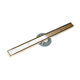 Infinity Drain - 96'' S-Stainless Steel Series High Flow Complete Kit with Tile Insert Frame in Satin Bronze with Cast Iron Drain Body, 3'' No Hub Outlet - Satin Bronze