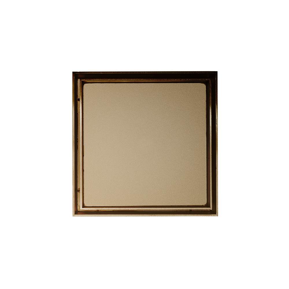 Infinity Drain - 5'' x 5'' TD 15 Tile Insert Complete Kit in Satin Bronze with Cast Iron Drain Body, 2'' No Hub Outlet - Satin Bronze