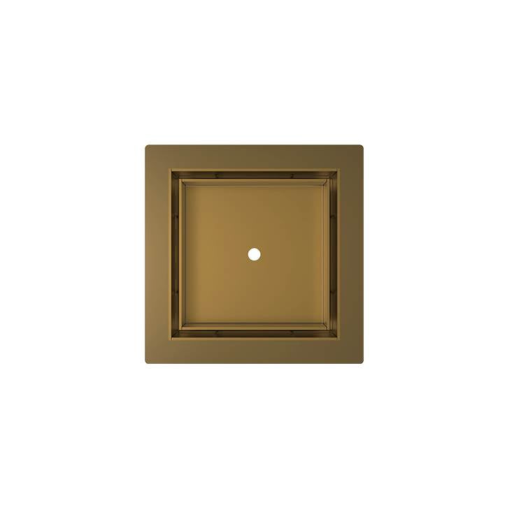 Infinity Drain - 5- x 5- Flanged Tile Drain Strainer for 3/4'' tile in Satin Bronze with ABS Drain Body, 2'' Outlet - Satin Bronze