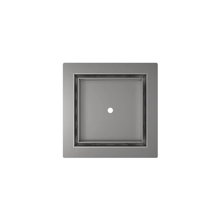Infinity Drain - 5- x 5- Flanged Tile Drain Strainer for 3/4'' tile in Satin Stainless with ABS Drain Body, 2'' Outlet - Satin Stainless