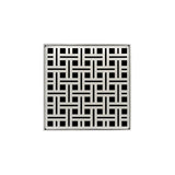 Infinity Drain - 5'' x 5'' VD 5 Complete Kit with Weave Pattern Decorative Plate in Satin Stainless with ABS Drain Body, 2'' Outlet - Satin Stainless