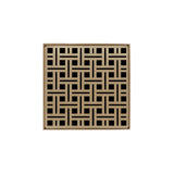 Infinity Drain - 5'' x 5'' VD 5 High Flow Complete Kit with Weave Pattern Decorative Plate in Satin Bronze with PVC Drain Body, 3'' Outlet - Satin Bronze