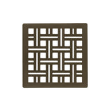 Infinity Drain - 4'' x 4'' Weave Pattern Decorative Plate for V 4, VD 4, VDB 4 in Oil Rubbed Bronze - Oil Rubbed Bronze