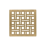 Infinity Drain - 4'' x 4'' Weave Pattern Decorative Plate for V 4, VD 4, VDB 4 in Satin Bronze - Satin Bronze