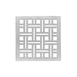 Infinity Drain - 4'' x 4'' Weave Pattern Decorative Plate for V 4, VD 4, VDB 4 in Satin Stainless - Satin Stainless