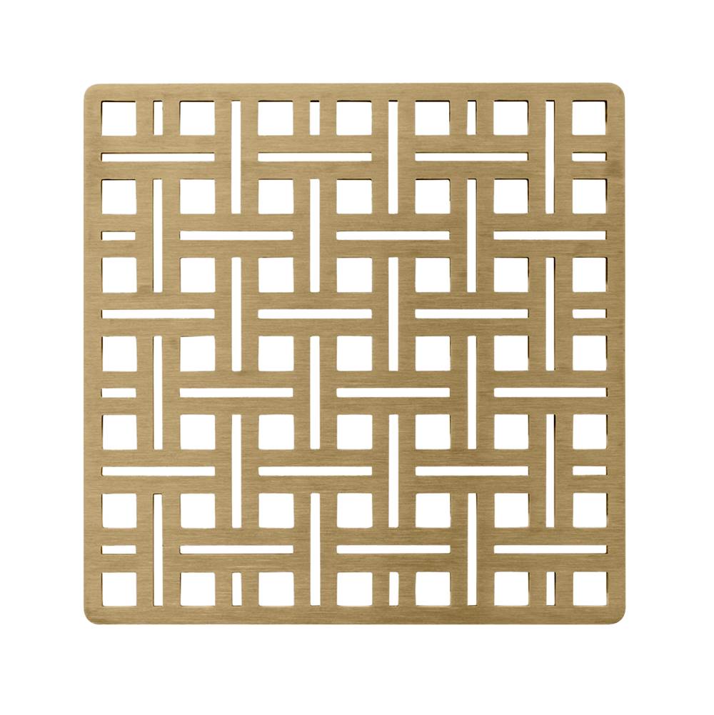 Infinity Drain - 5'' x 5'' Weave Pattern Decorative Plate for V 5, VD 5, VDB 5 in Satin Bronze - Satin Bronze