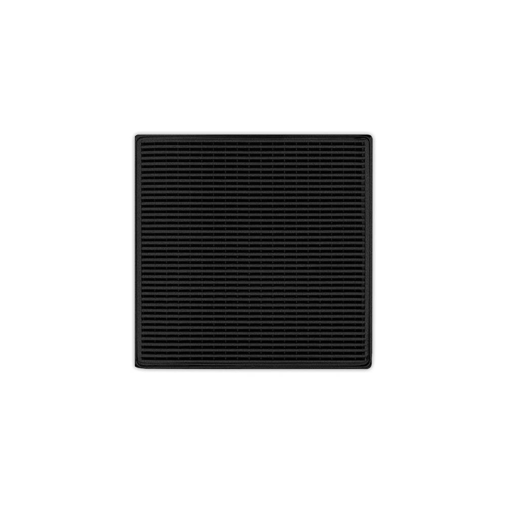 Infinity Drain - 5'' x 5'' Strainer with Wedge Wire Pattern Decorative Plate and 2'' Throat in Matte Black for WD 5 - Matte Black