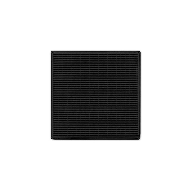 Infinity Drain - 5'' x 5'' Strainer with Wedge Wire Pattern Decorative Plate and 2'' Throat in Matte Black for WD 5 - Matte Black
