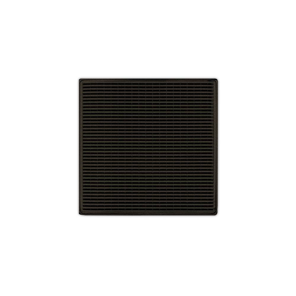 Infinity Drain - 5'' x 5'' WD 5 High Flow Complete Kit with Wedge Wire Pattern Decorative Plate in Oil Rubbed Bronze with PVC Drain Body, 3'' Outlet - Oil Rubbed Bronze