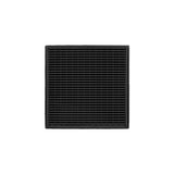Infinity Drain - 4'' x 4'' WDB 4 Complete Kit with Wedge Wire Pattern Decorative Plate in Matte Black with ABS Bonded Flange Drain Body, 2'', 3'' and 4'' Outlet - Matte Black