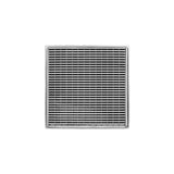 Infinity Drain - 4'' x 4'' WDB 4 Complete Kit with Wedge Wire Pattern Decorative Plate in Satin Stainless with ABS Bonded Flange Drain Body, 2'', 3'' and 4'' Outlet - Satin Stainless