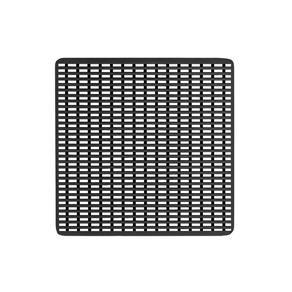 Infinity Drain - 4'' x 4'' Wedge Wire Pattern Decorative Plate for W 4, WD 4, WDB 4 in Matte Black - Matte Black