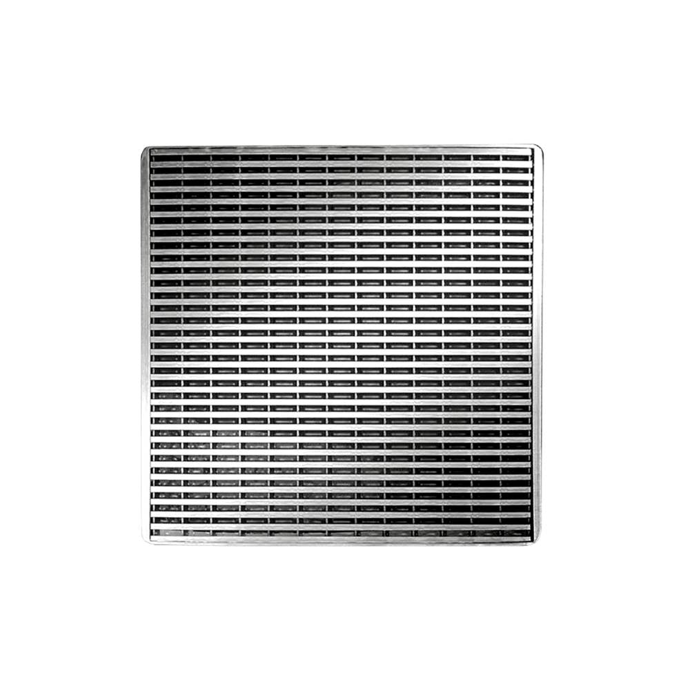Infinity Drain - 4'' x 4'' Wedge Wire Pattern Decorative Plate for W 4, WD 4, WDB 4 in Polished Stainless - Polished Stainless
