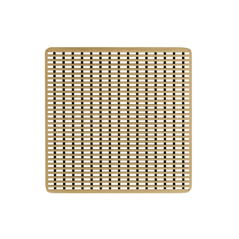 Infinity Drain - 4'' x 4'' Wedge Wire Pattern Decorative Plate for W 4, WD 4, WDB 4 in Satin Bronze - Satin Bronze
