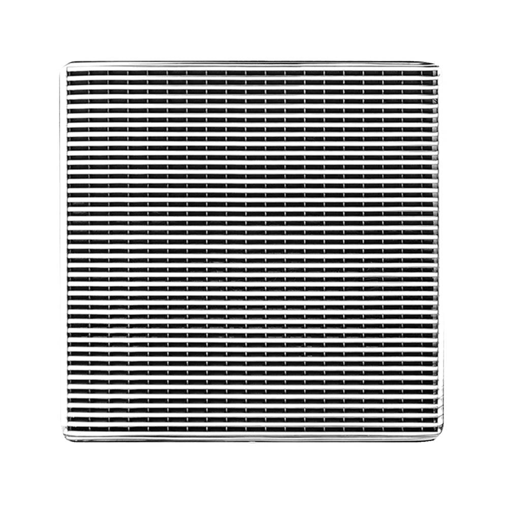 Infinity Drain - 5'' x 5'' Wedge Wire Pattern Decorative Plate for W 5, WD 5, WDB 5 in Polished Stainless - Polished Stainless