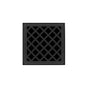Infinity Drain - 4'' x 4'' XD 4 Complete Kit with Criss-Cross Pattern Decorative Plate in Matte Black with ABS Drain Body, 2'' Outlet - Matte Black