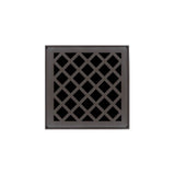 Infinity Drain - 4'' x 4'' XD 4 Complete Kit with Criss-Cross Pattern Decorative Plate in Oil Rubbed Bronze with ABS Drain Body, 2'' Outlet - Oil Rubbed Bronze