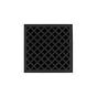 Infinity Drain - 5'' x 5'' XD 5 High Flow Complete Kit with Criss-Cross Pattern Decorative Plate in Matte Black with ABS Drain Body, 3'' Outlet - Matte Black