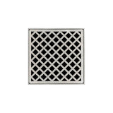 Infinity Drain - 5'' x 5'' XD 5 High Flow Complete Kit with Criss-Cross Pattern Decorative Plate in Satin Stainless with ABS Drain Body, 3'' Outlet - Satin Stainless