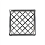Infinity Drain - 4'' x 4'' Criss-Cross Pattern Decorative Plate for X 4, XD 4, XDB 4 in Polished Stainless - Polished Stainless