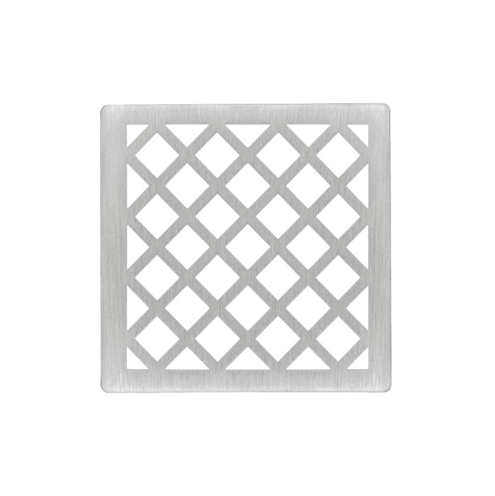 Infinity Drain - 4'' x 4'' Criss-Cross Pattern Decorative Plate for X 4, XD 4, XDB 4 in Satin Stainless - Satin Stainless
