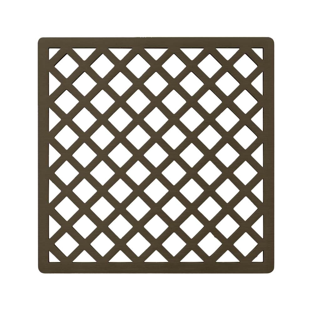 Infinity Drain - 5'' x 5'' Criss-Cross Pattern Decorative Plate for X 5, XD 5, XDB 5 in Oil Rubbed Bronze - Oil Rubbed Bronze
