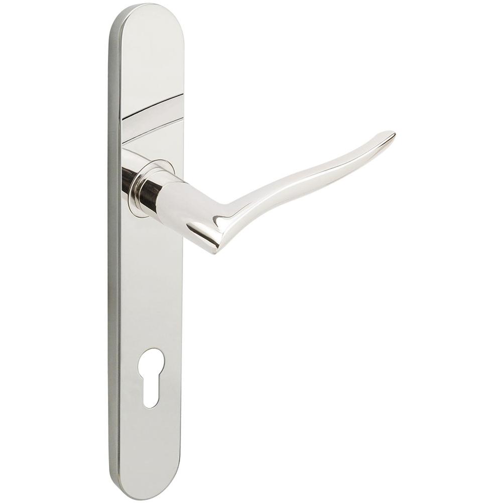INOX - BP Multipoint 225 Waterfall Euro Entry Lever High US32 LH - Polished Stainless Steel
