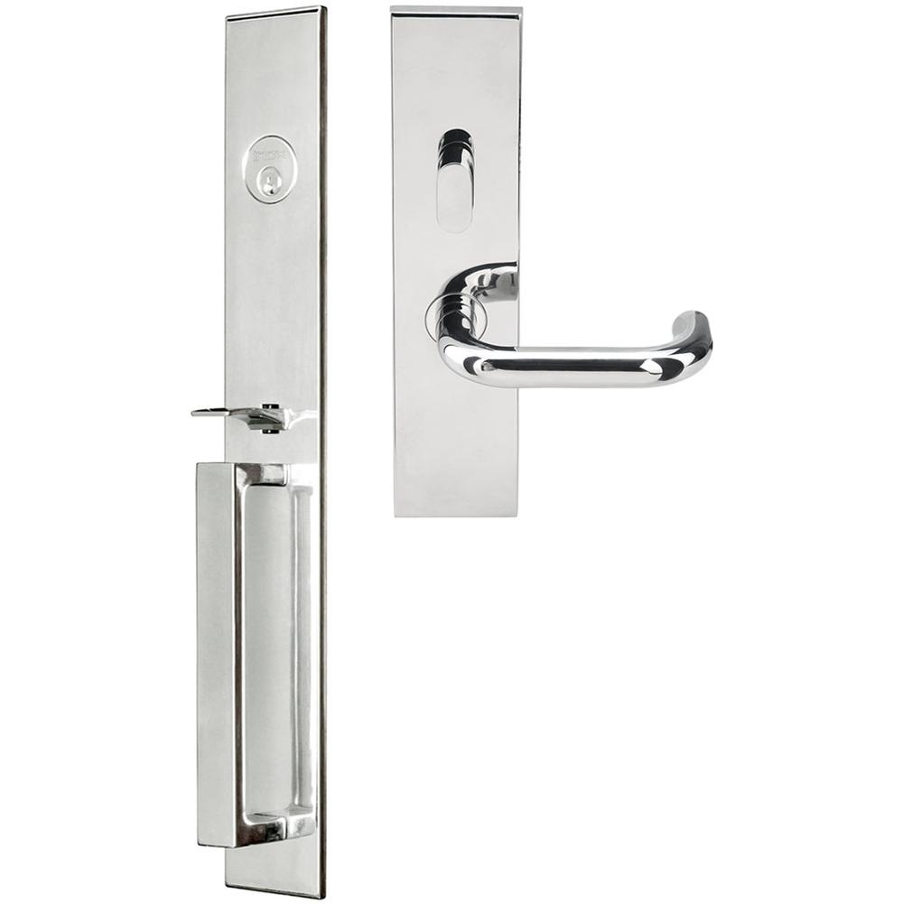 INOX - BW Handleset MT Mortise 102 Munich Entry 2-3/4''  32 RH - Polished Stainless Steel