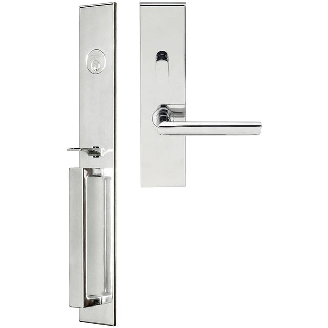 INOX - BW Handleset MT Mortise 107 Stockholm Entry 2-1/2''  32 RH - Polished Stainless Steel
