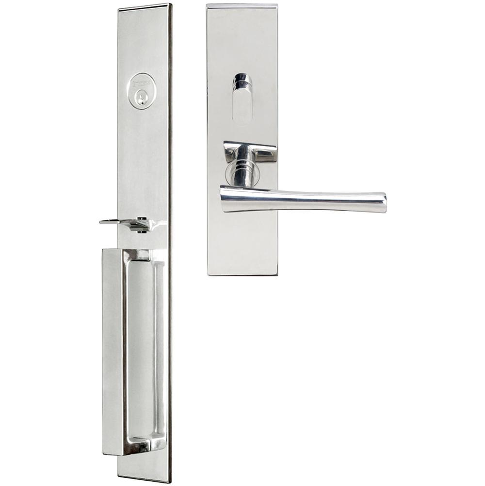 INOX - BW Handleset MT Mortise 214 Champagne Entry 2-1/2''  32 LH - Polished Stainless Steel