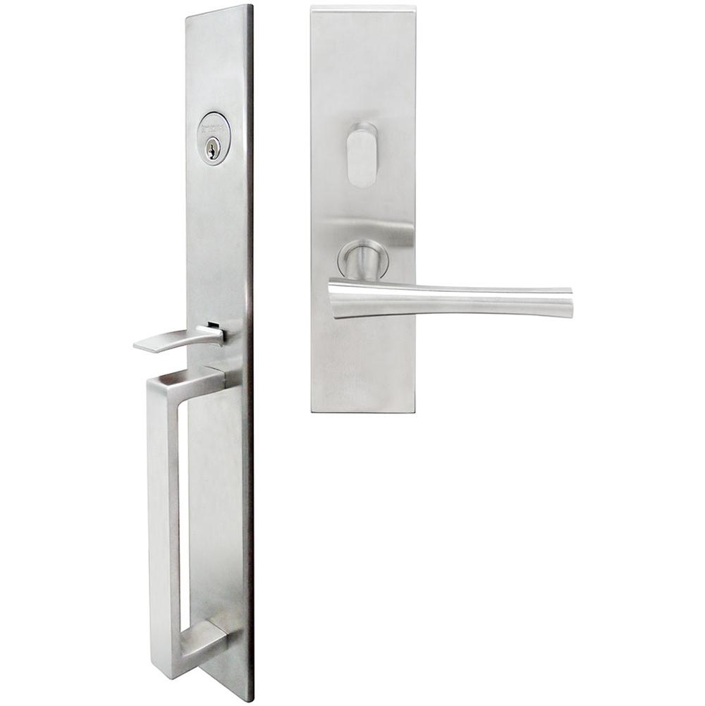 INOX - BW Handleset MT Mortise 214 Champagne Entry 2-1/2''  32D LH - Satin Stainless Steel
