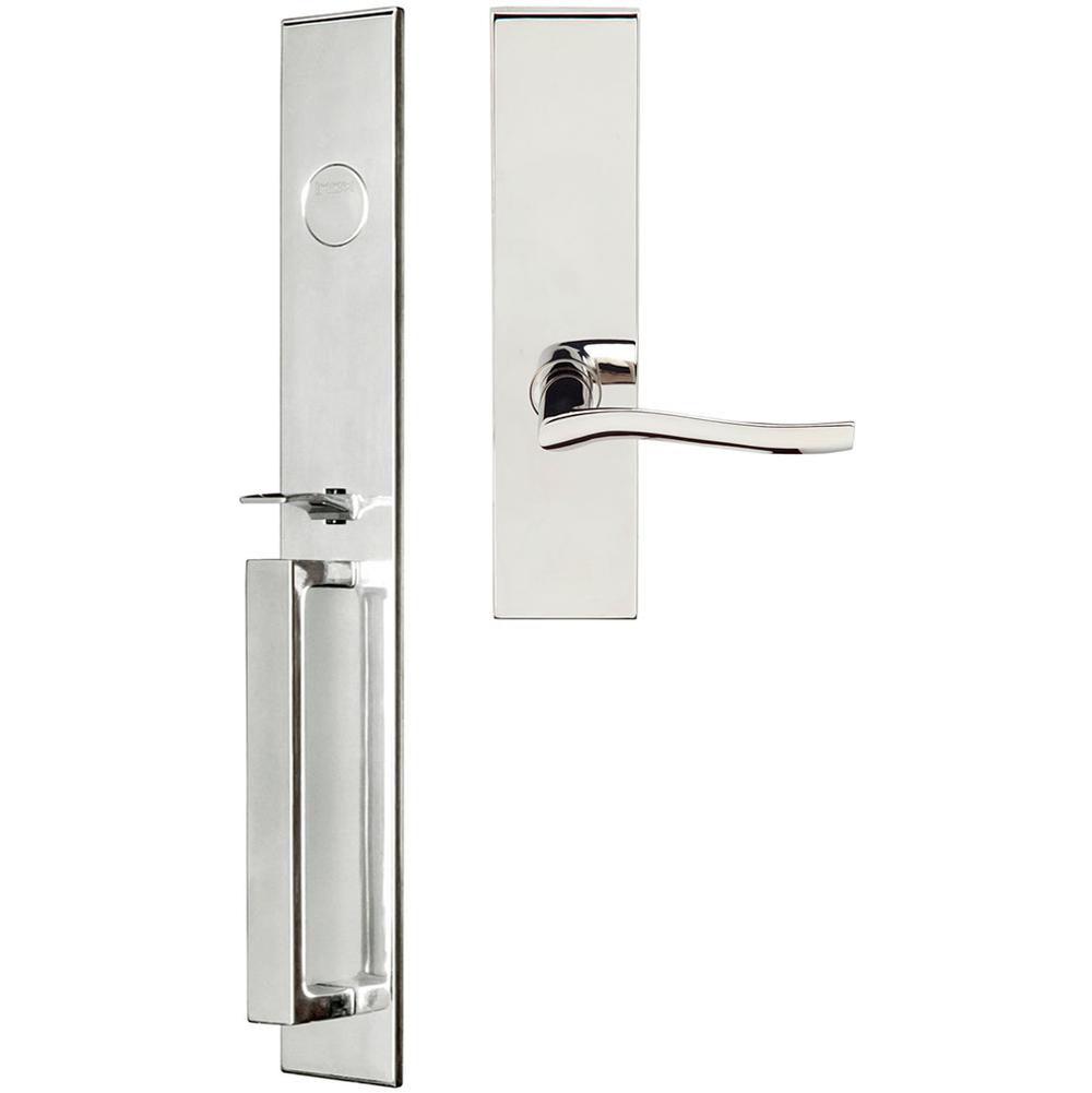INOX - BW Handleset MT Mortise 225 Waterfall Full Dummy 32 LH - Polished Stainless Steel